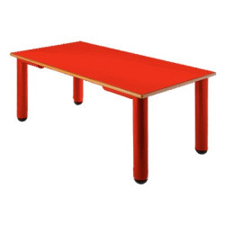 Mesa rectangular infantil de 52 cm. de altura en color rojo