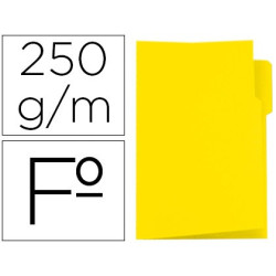 50 Subcarpetas de archivo Folio con pestaña a la izquierda, amarillas