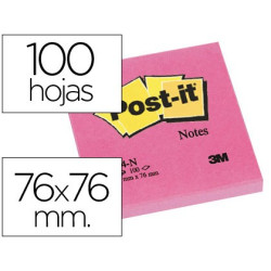 Taco de notas Post-it de 76 x 76 mm. en color fucsia neón (6 uds.)