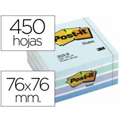 Cubo de notas adhesivas Post-it de 76 x 76 en color Azul pastel
