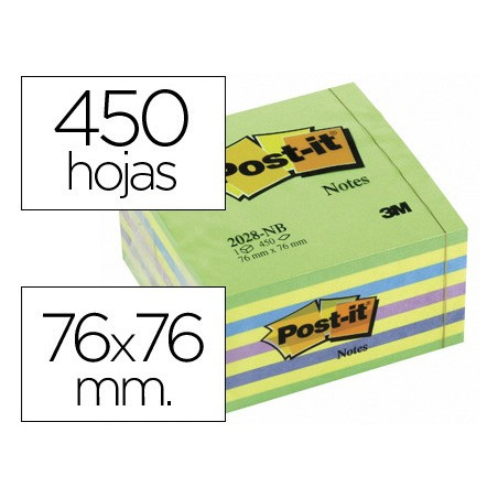 Cubo Post-it Note Neon - 76x76 mm - neon rosa