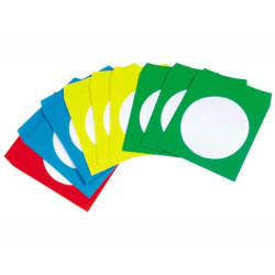 Sobre para CD´s colores surtidos ventana circular (50 unds)