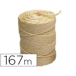 Rollo de 1 kg de cuerda sisal 3 cabos, color crudo