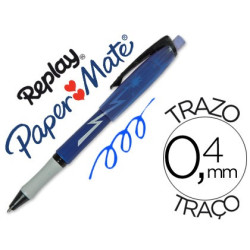 Bolígrafo Paper-Mate ergonómico Replay max azul