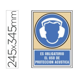 Señal de OBLIGATORIO EL USO DE PROTECCIÓN ACÚSTICA ( 245 x 345 mm )