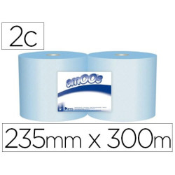 Bobina de papel industrial azul de 2 capas (pack 2 rollos)