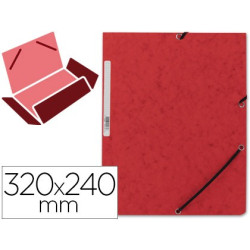 Carpeta de gomas con solapas Din A4 en cartón color Rojo