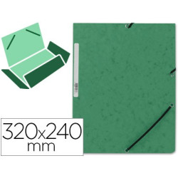  Carpeta de gomas con solapas Din A4 en cartón color Verde