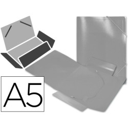 Carpeta de gomas A-5 polipropileno transparente translúcido