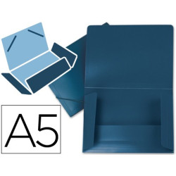 Carpeta de gomas A-5 polipropileno azul opaco