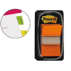 Dispensador 50 banderitas Post-it Index medianas Naranja