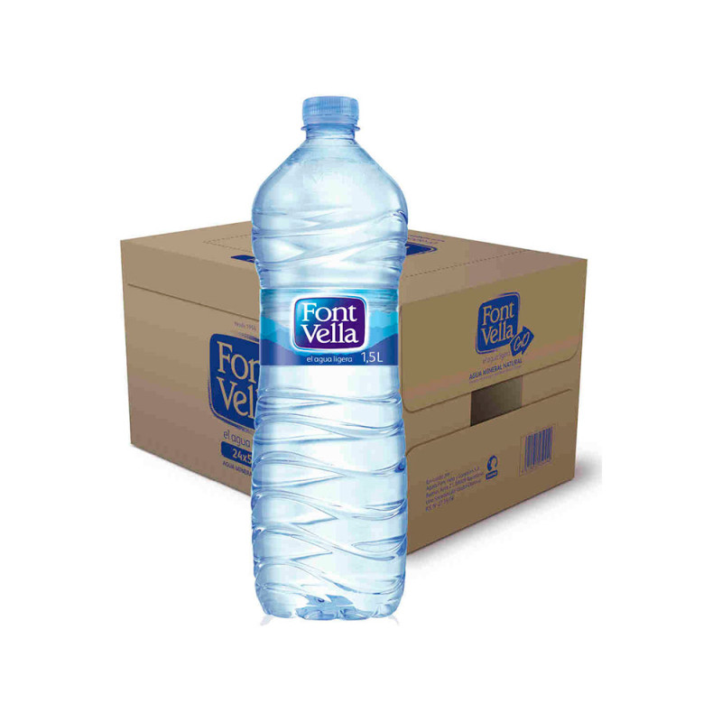 Agua Font Vella - 1 L - Pack de 15 botellas