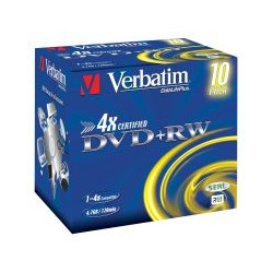PACK DE 10 DVD +RW VERBATIM 4X 4.7GB