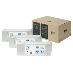 Pack de 3 cartuchos HP 83 para DESINGJET 5000 tinta cian claro UV (C5076A)