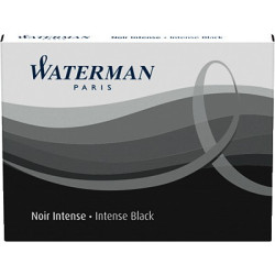 Cartuchos de tinta waterman negros para plumas estándar (largo)